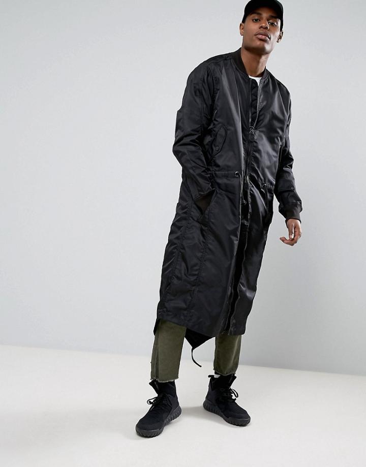 Maharishi Ma1 Longline Jacket With Fishtail - Black