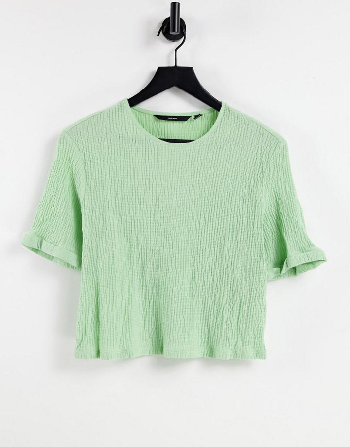 Vero Moda Textured T-shirt In Green - Part Of A Set