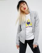 Le Coq Sportif Logo Zip Through Hoodie - Gray