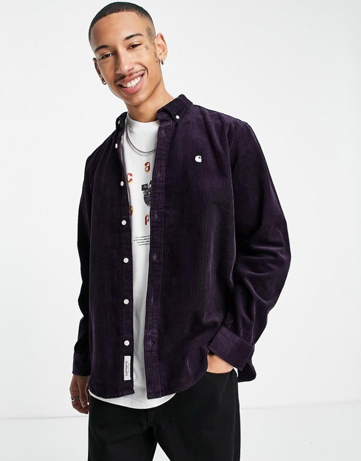 Carhartt Wip Madison Corduroy Shirt In Purple