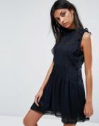 Allsaints Evelina Ruffle Dress - Black