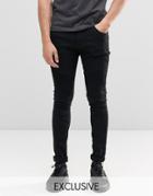 Liquor & Poker Super Skinny Jeans Biker Black - Black