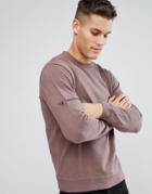 Only & Sons Sweatshirt With Arm Zip Details - Gray