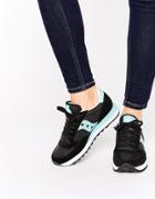 Saucony Jazz Original Sneakers In Black & Aqua - Black