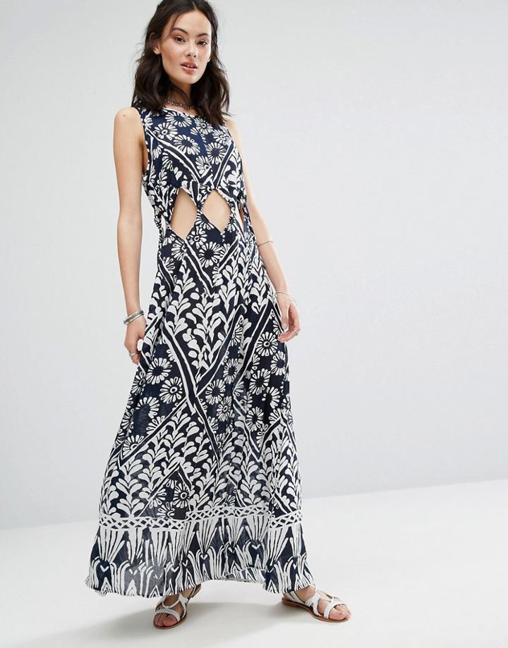 Raga Tropic Blues Cut Out Dress - Navy