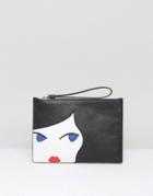 Lulu Guinness Doll Face Grace Pouch - Black
