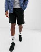 Asos Design Relaxed Chino Shorts In Black - Black