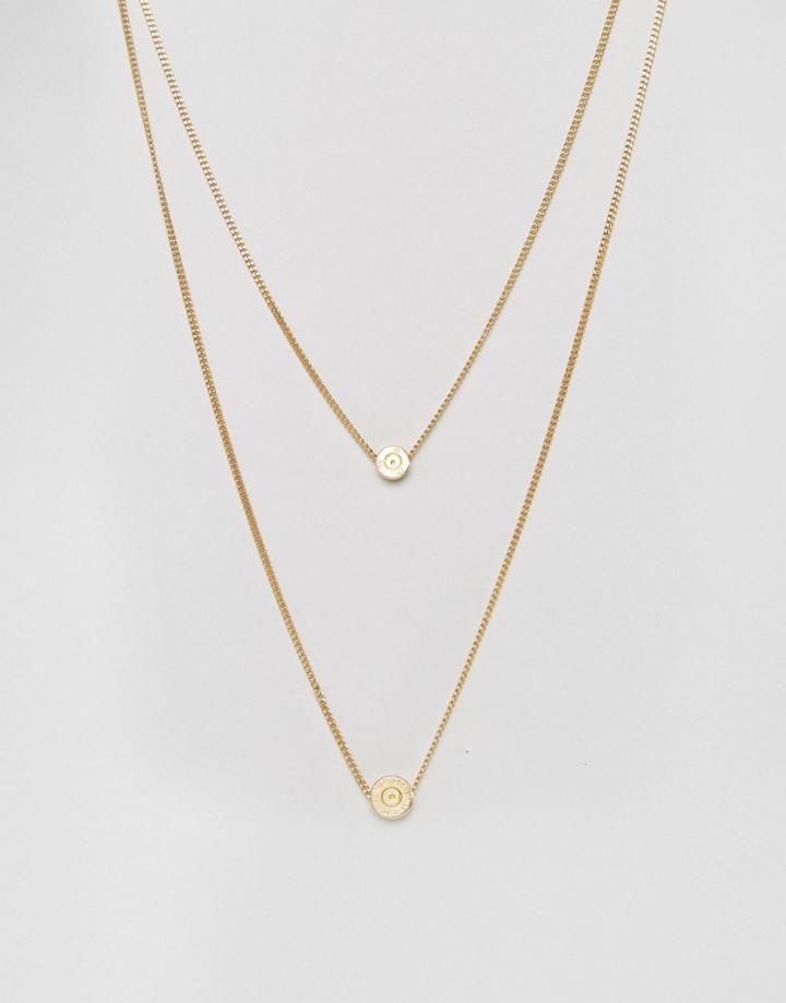 Lovebullets Double Bullet Drop Pendant Necklace - Gold