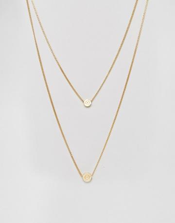 Lovebullets Double Bullet Drop Pendant Necklace - Gold