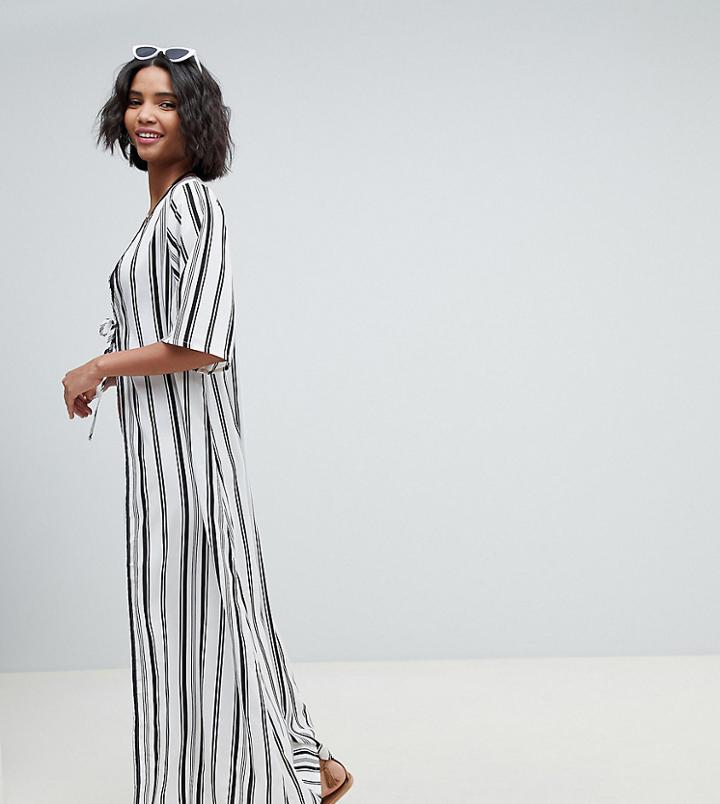 South Beach Stripe Maxi Beach Kimono - Multi