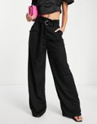Trendyol Straight Leg Pants With Belt In Black
