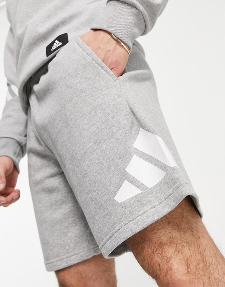 Adidas Sportstyle 3 Bar Logo Shorts In Gray