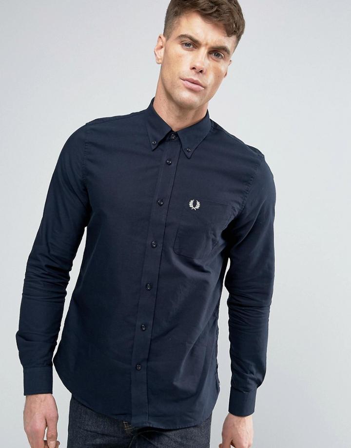 Fred Perry Slim Oxford Shirt Buttondown In Navy - Navy
