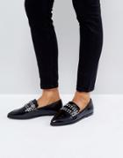 Asos Mantlepiece Studded Pointed Flats - Black