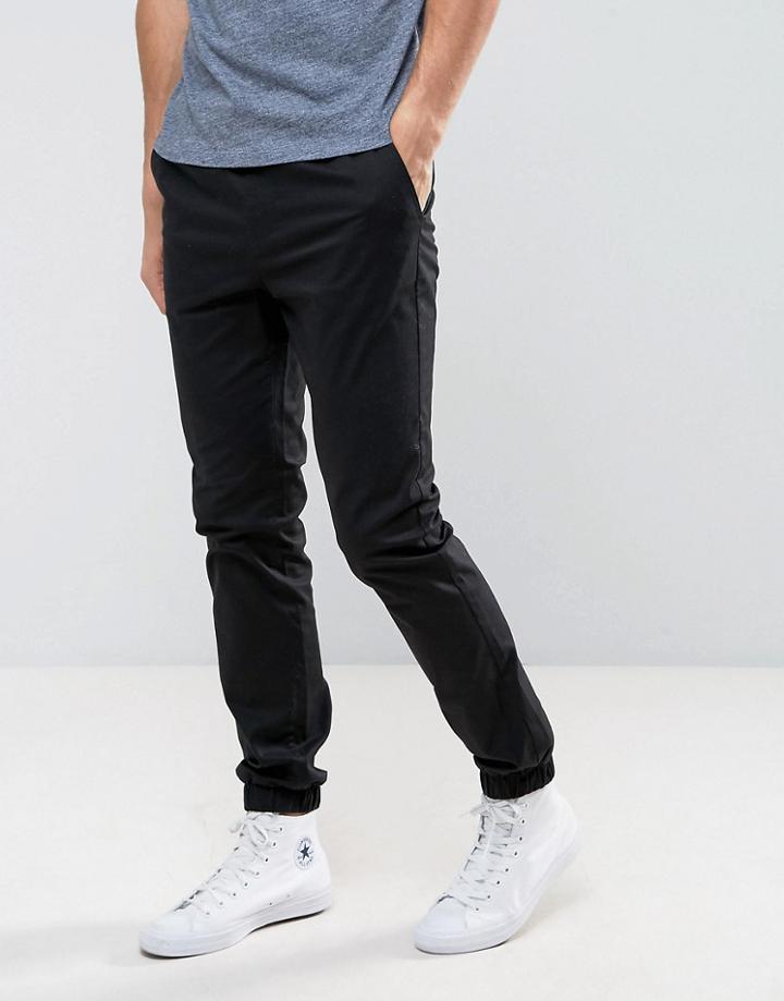 Asos Slim Woven Joggers In Black - Black