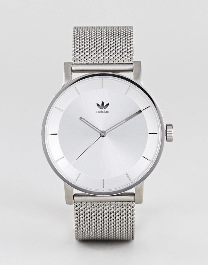 Adidas Z04 District Mesh Watch In Silver - Silver