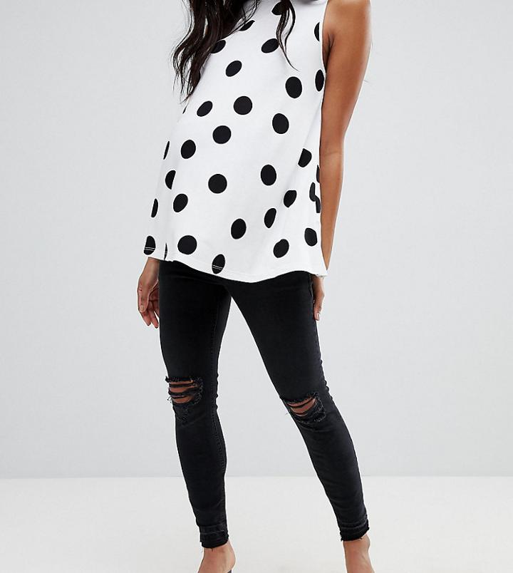 New Look Maternity Over Bump Hem Detail Jean - Black