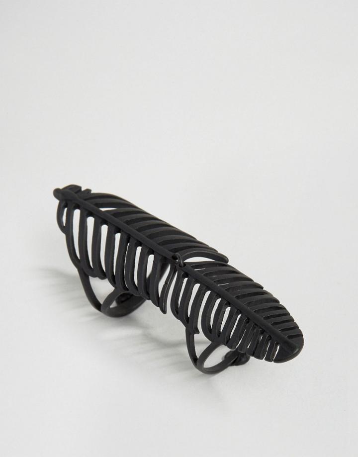 Asos Cage Ring In Matt Black - Black