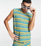 Collusion Knit Tank Top In Multi Jacquard Print