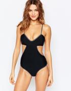 South Beach Mix And Match Cami Bralette Swimsuit - Black