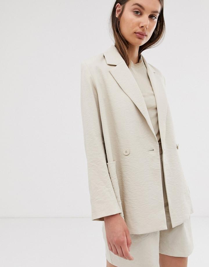 Weekday Blazer In Light Beige - Beige