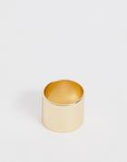 Asos Design Ring In Sleek Tube Design In Gold Tone - Gold