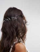Asos Bridal Fine Wire Faux Pearl Back Hair Crown - Cream
