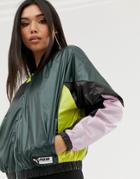 Puma Woven Color Block Shell Jacket-black