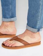 Abercrombie & Fitch Leather Flip Flops - Brown