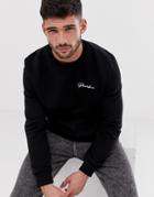 River Island Sweat With Prolific Embroidery In Black - Black