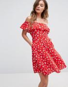 Miss Selfridge Floral Bardot Skater Dress - Multi