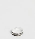 Asos Design Sterling Silver Toe Ring With Engraved Detail - Silver