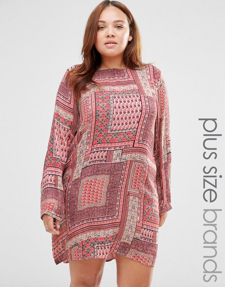 Diya Plus Shift Dress In Scarf Print - Multi