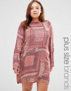 Diya Plus Shift Dress In Scarf Print - Multi
