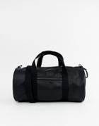 Fred Perry Tumbled Pu Barrel Bag In Black - Black