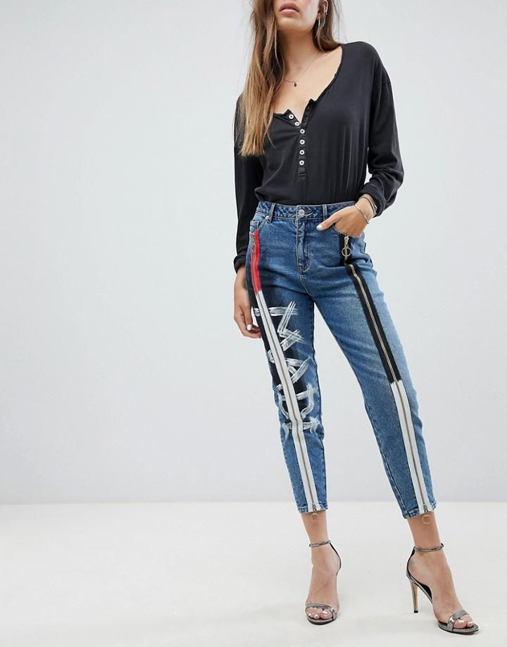 Signature 8 Zip Front Jean - Blue