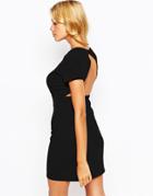 Love Pencil Dress With Open Back - Black