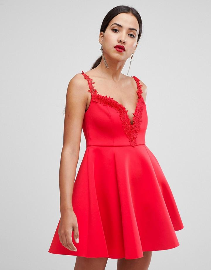 Rare London Crochet Trim Prom Dress-multi