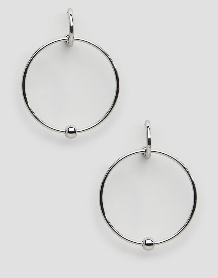 Steve Madden Interlock Hoop Earrings - Silver