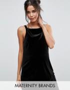 New Look Maternity High Neck Velvet Cami Top - Black
