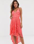 Club L Crochet High Low Dress-pink