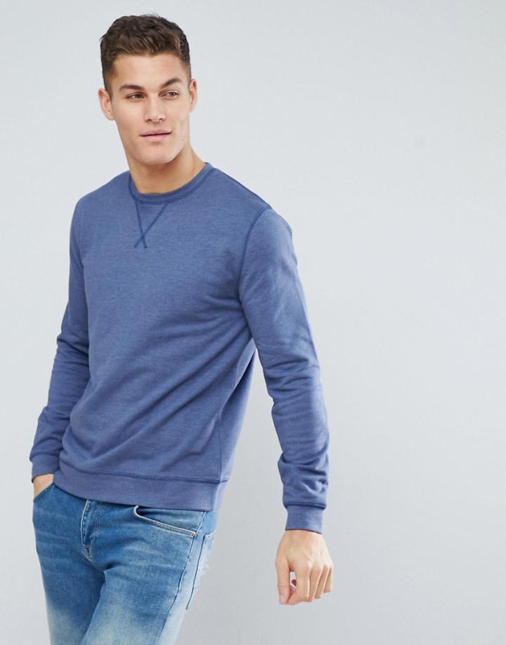 Asos Sweatshirt In Denim Marl - Blue