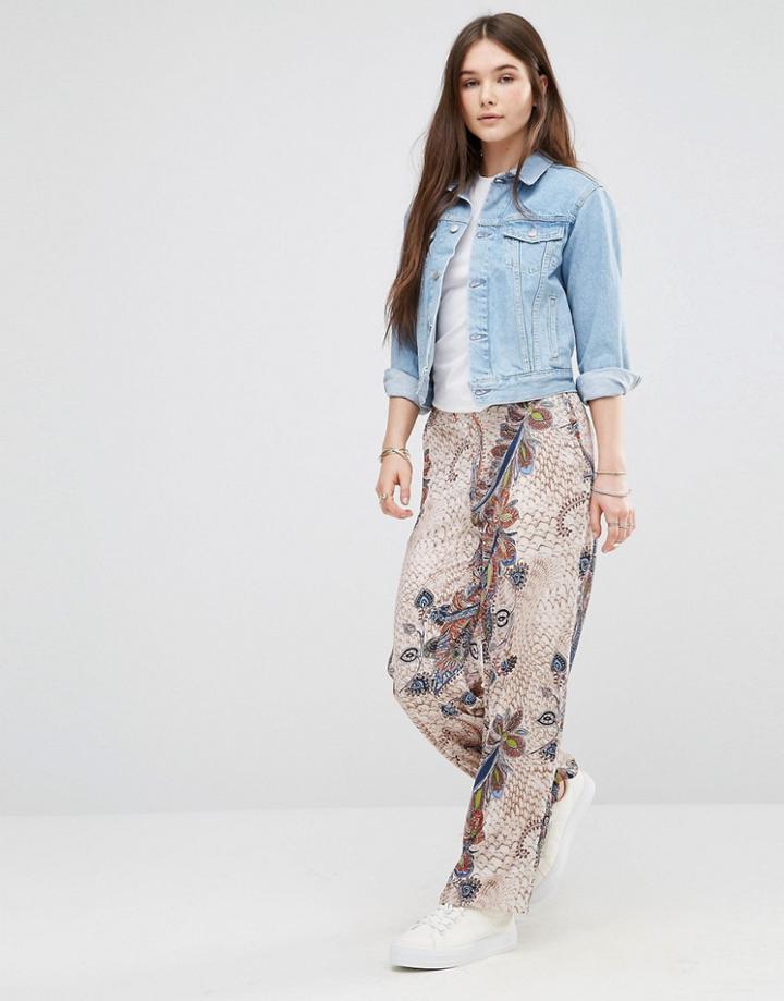 Only Feather Print Pants - Feather Print