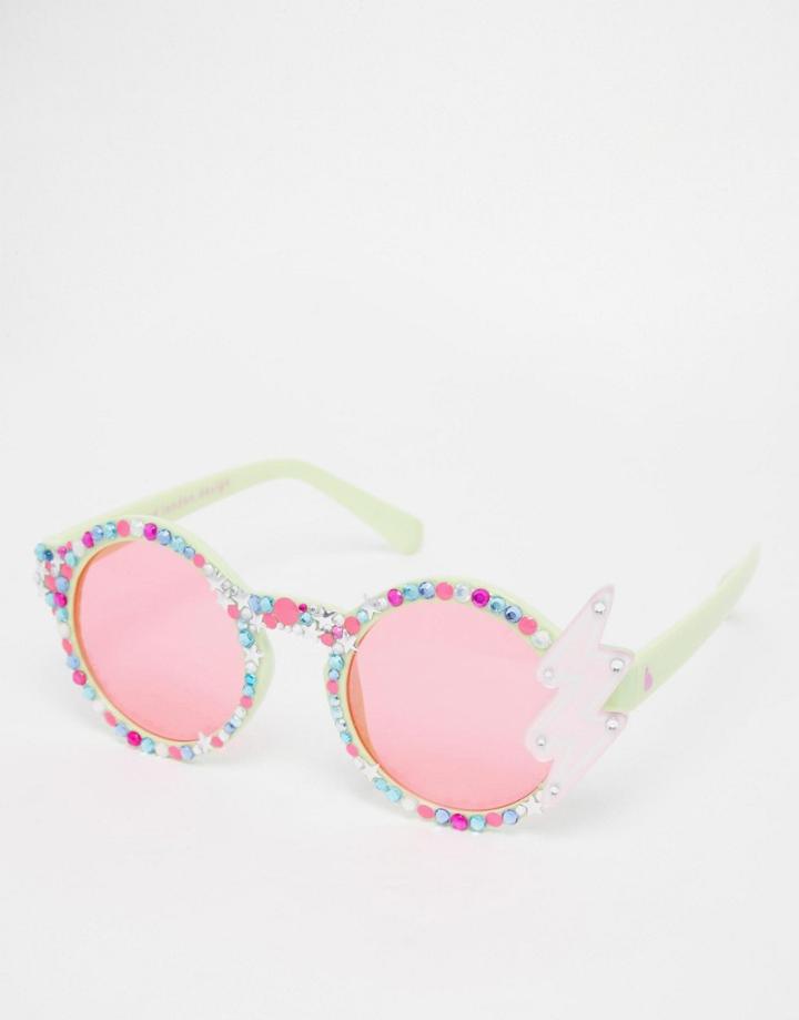 Spangled Sunglasses With Lightning Bolt