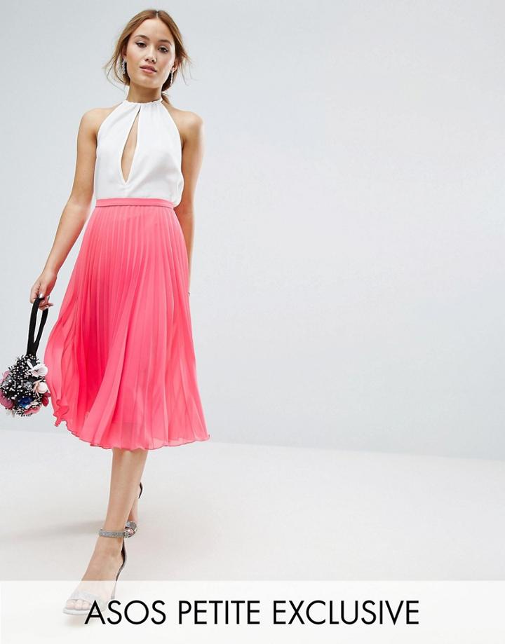 Asos Petite Pleat Midi Skirt - Multi