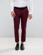 Asos Super Skinny Cropped Smart Pants In Wine - Purple