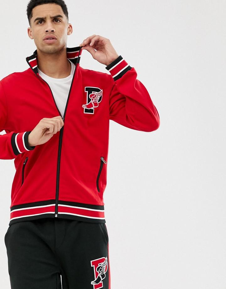 Polo Ralph Lauren Stadium Logo Zip Through Track Jacket In Red