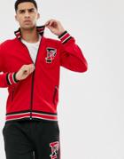 Polo Ralph Lauren Stadium Logo Zip Through Track Jacket In Red