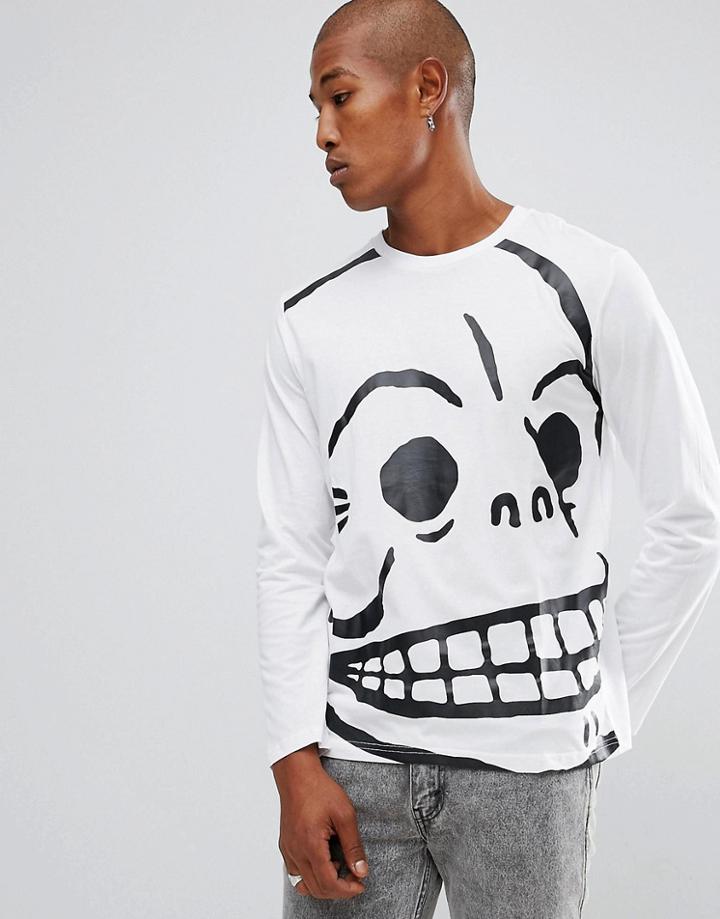 Cheap Monday Standard Long Sleeve Top Huge Skull - White