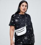 Rokoko Plus Oversized T-shirt In Velvet Star Print Co-ord - Black